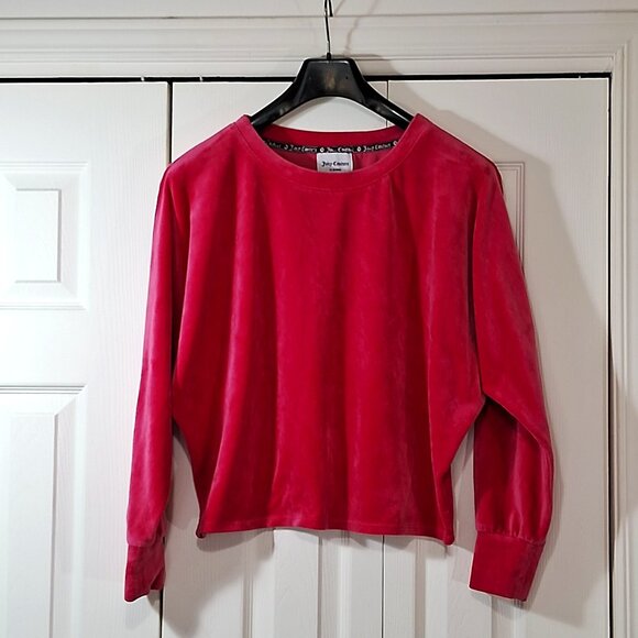 Juicy Couture Pink Velour Top- Size M - Picture 1 of 9